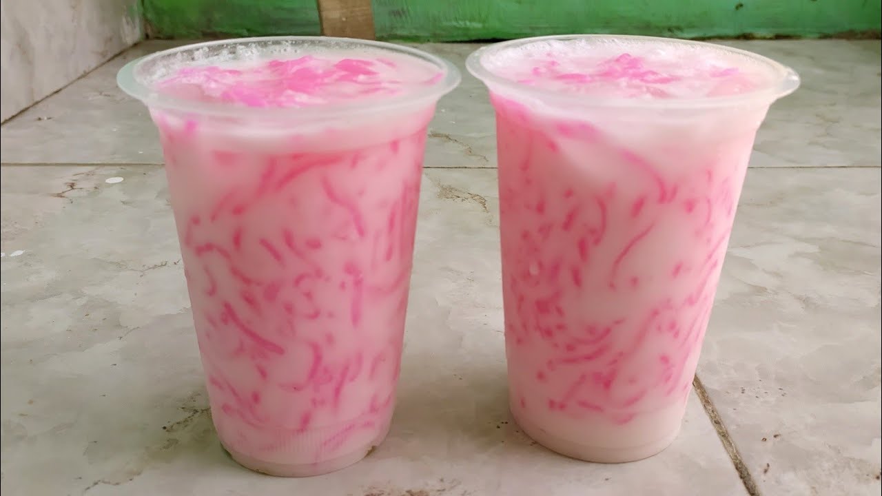 cara bikin cendol beras kenyal strawberry
