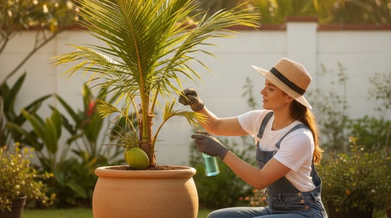 cara merawat kelapa dalam pot'